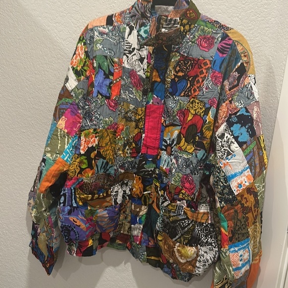 Vintage Jackets & Blazers - Vintage 80’s Upside Down House Patchwork Floral Jacket
